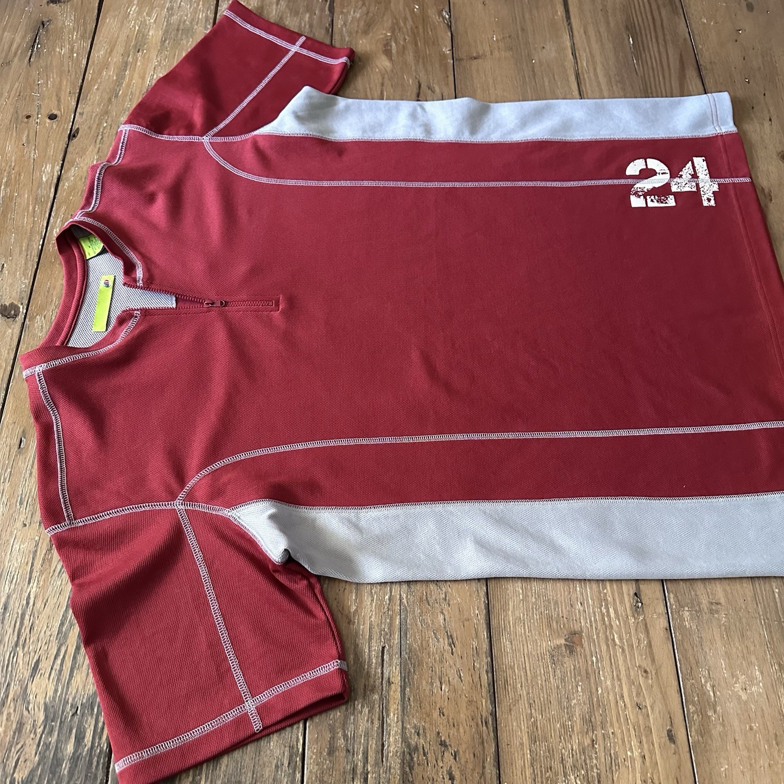 Vtg Mountain Dew Shirt 1/4 Zip Jersey Red Y2K Promo 24 Pack Medium Retro