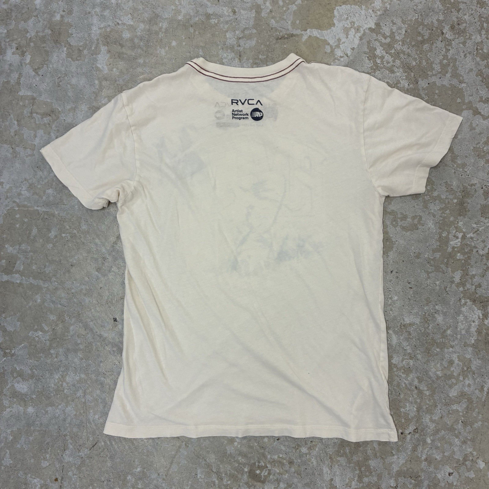 Vintage RVCA ANP Kevin Arcell Mens S Ivory Red Stitch Artist Network Program