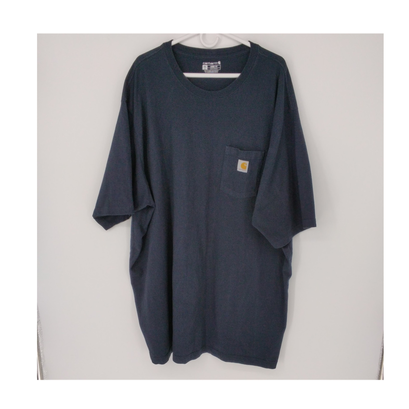 Carhartt Men&rsquo;s 4XL Big & Tall Blue Loose Fit Pocket Logo Crew Neck T-Shirt