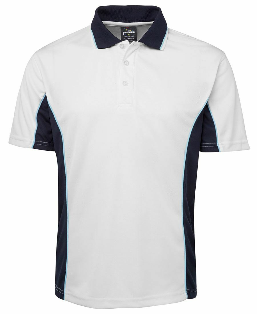 Podium Teamwear Adult Dynamic Look Contrast Polo Straight Hem 3-Button Placket