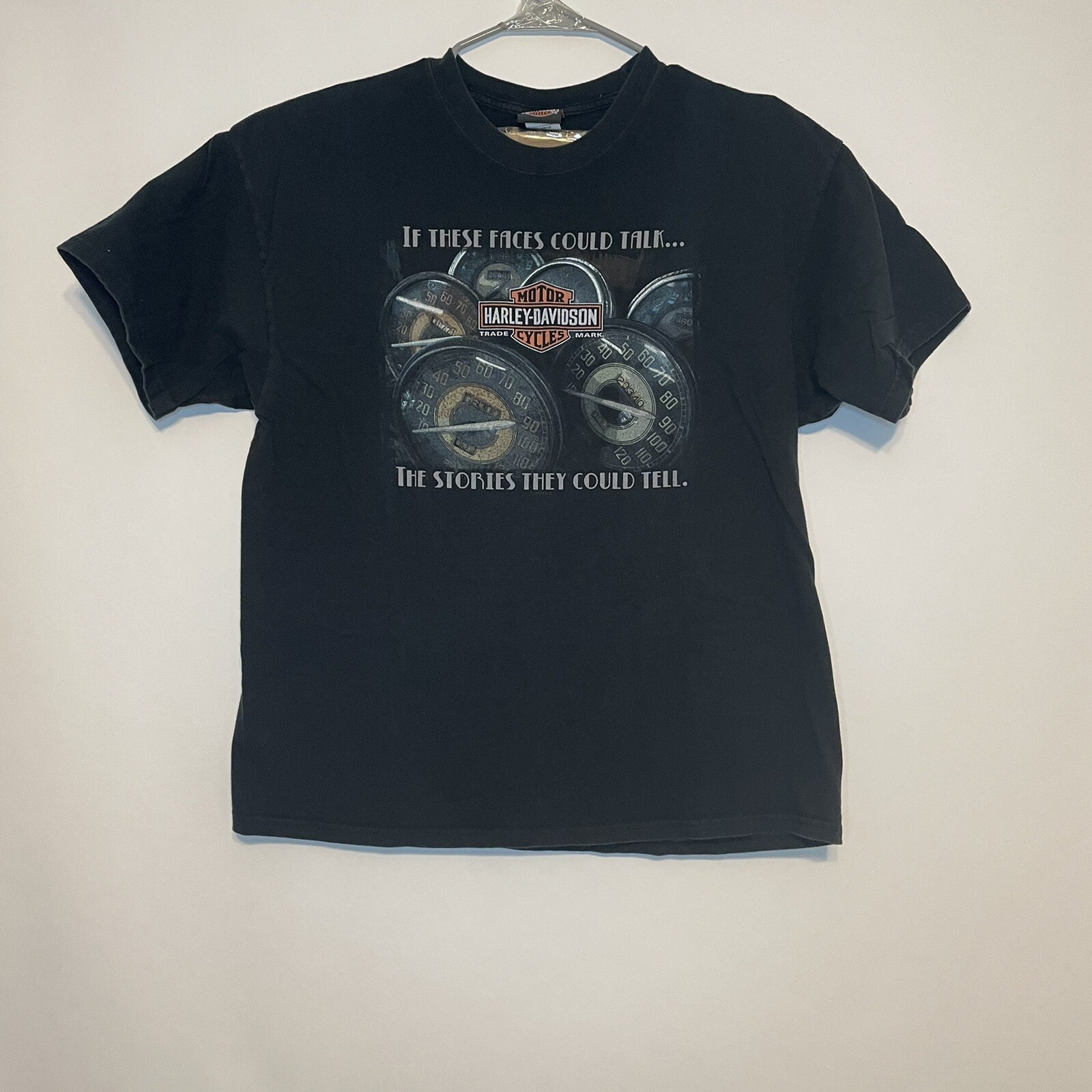 Harley Davidson Lake Shore Libertyville Black Shirt If Faces Could Talk Size XL
