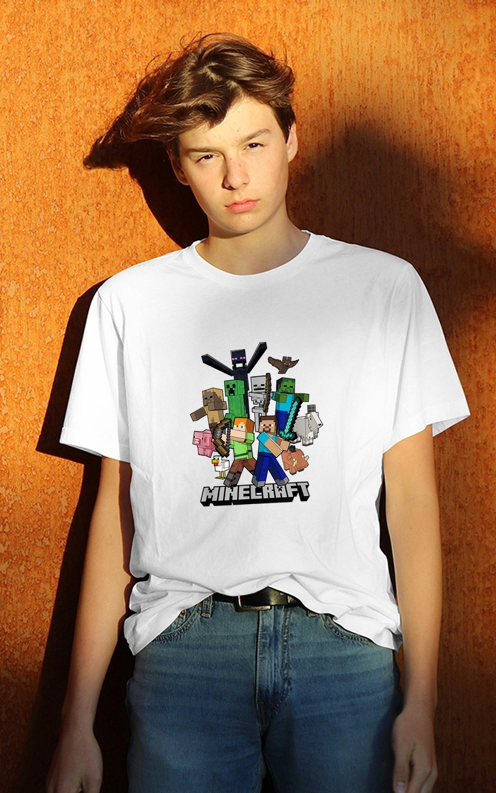 Mine craf Heroes & Enemies Group Shot T-Shirt