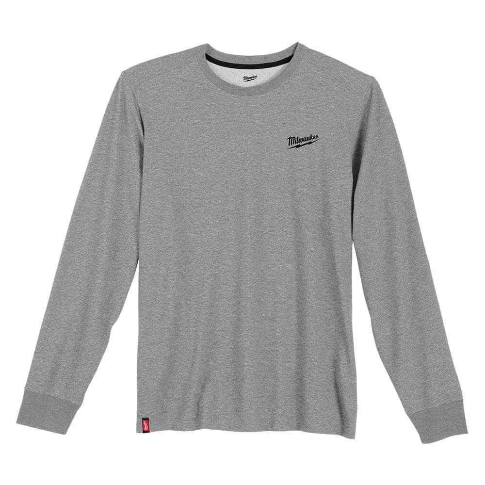 Milwaukee Men&rsquo;s Large Gray Cotton/Polyester Long-Sleeve Hybrid Work T-Shirt
