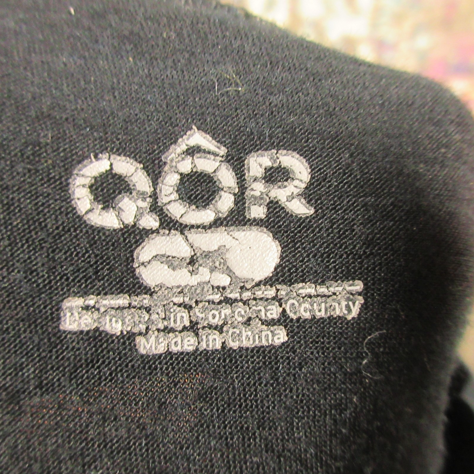 QOR Black Merino Wool Nylon Blend Crew-Neck T-Shirt Men&rsquo;s M Short Sleeve Holes*