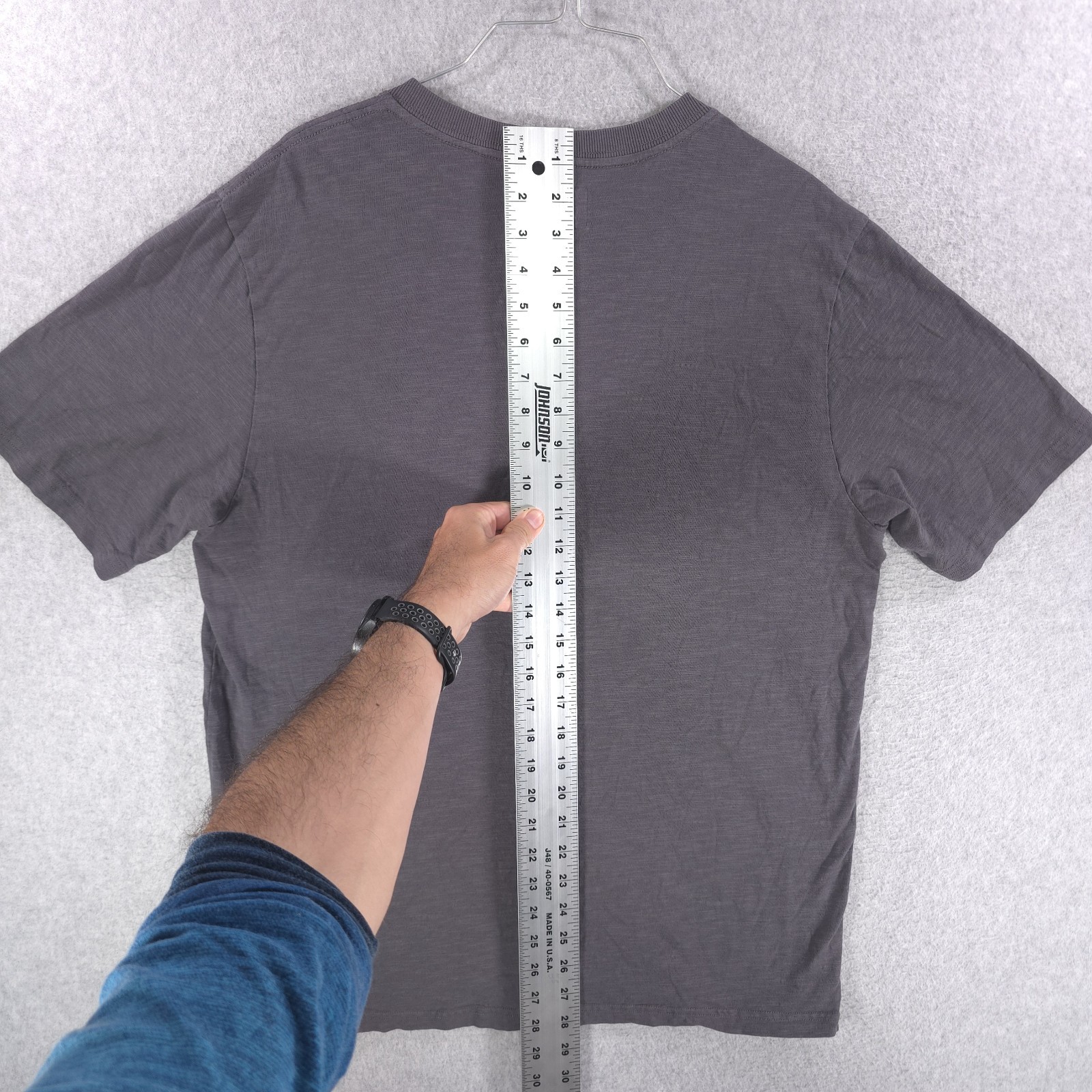 Pact Organic Cotton Gray Short Sleeve 2 Button Pocket Henley Shirt Mens Large