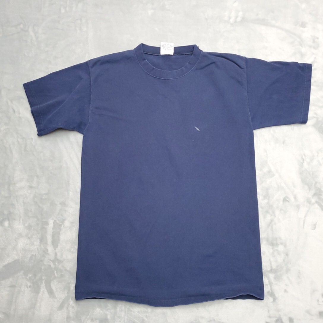 Vintage Pluma Shirt Men Blue Heavyweight Cotton Crewneck Blank Made in USA Tee