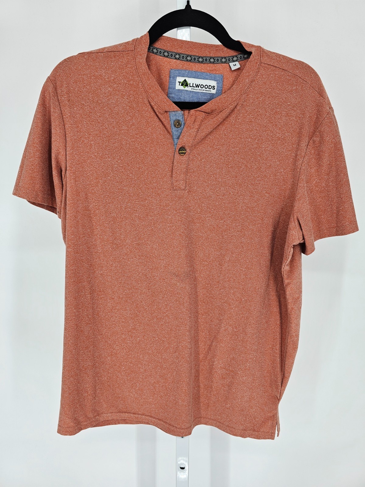 Tallwoods Mens Sz M Short Sleeve Athletic T Shirt Orange Coral
