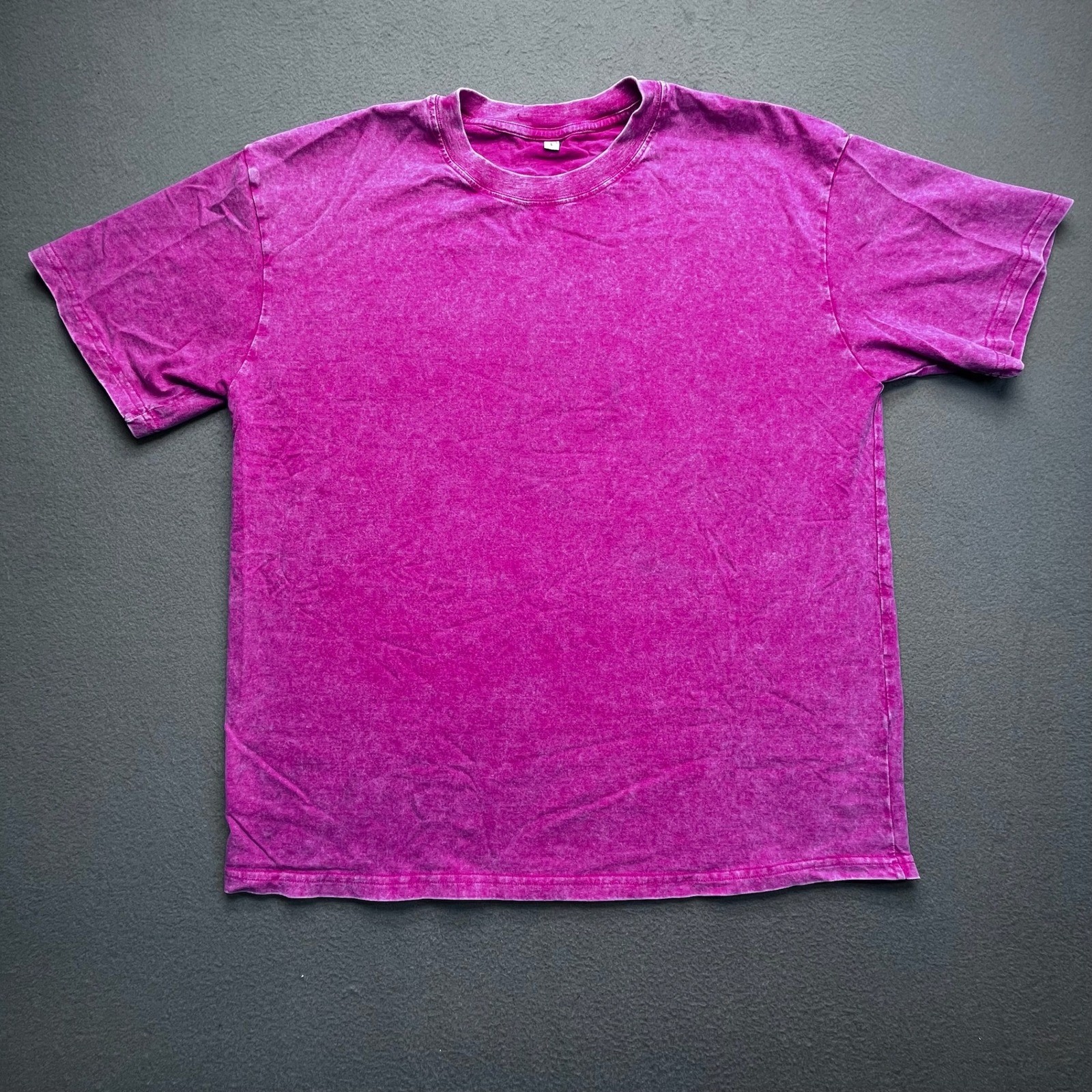 Purple Acid Wash T Shirt Graphic Tee 100% Cotton Size Large