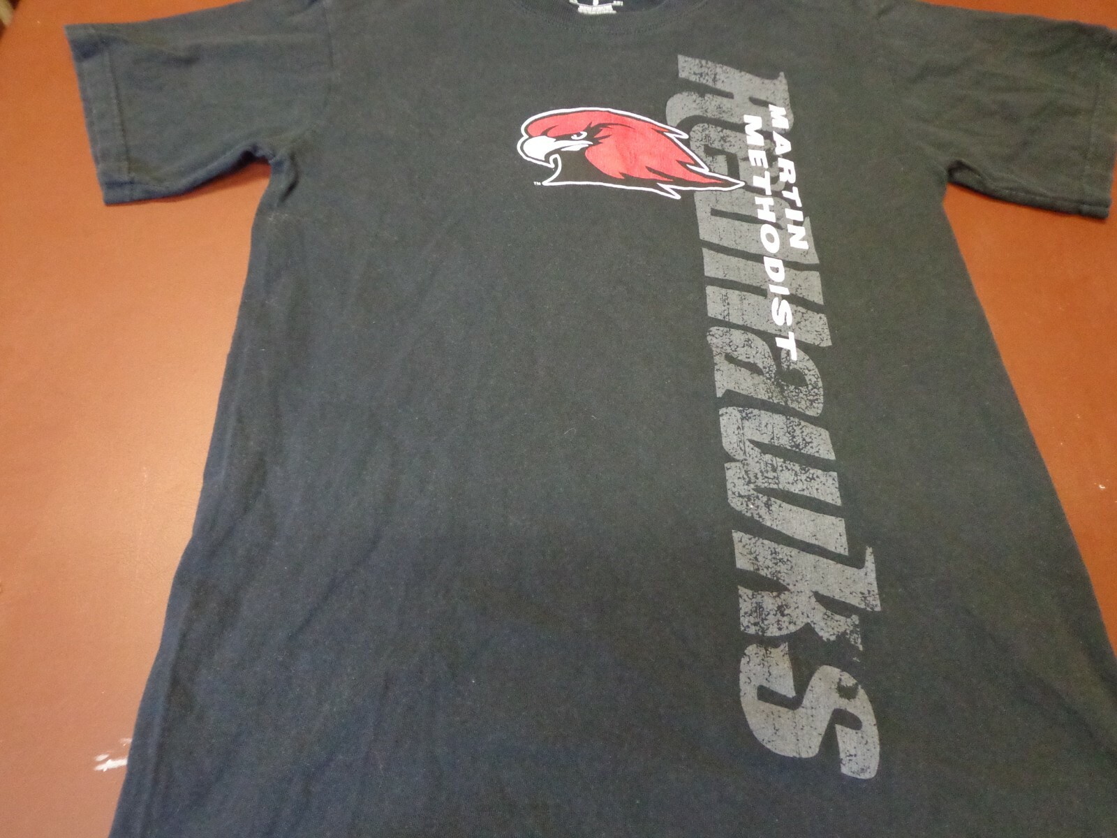 Martin Methodist Redhawks Champion Brand Small Black T Shirt M20