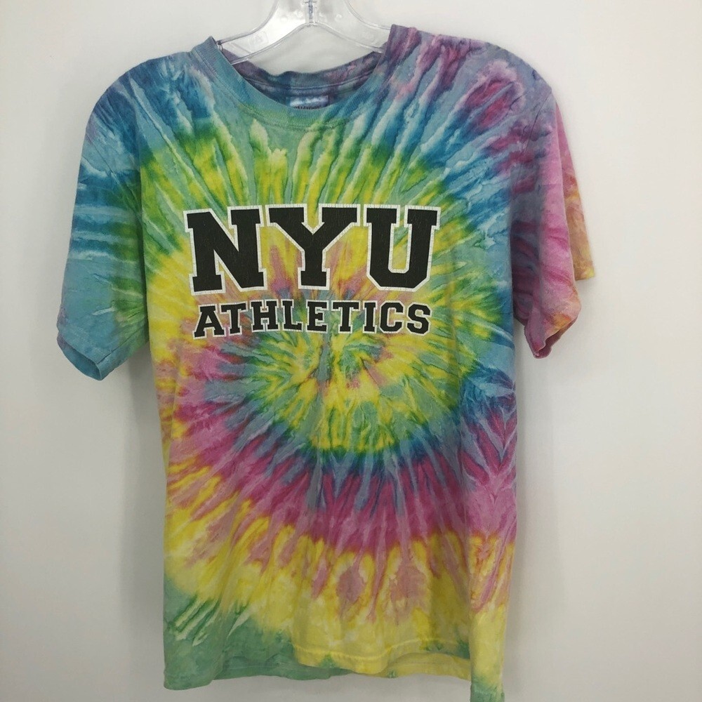 Tie-dyed NYU New York university T-shirt