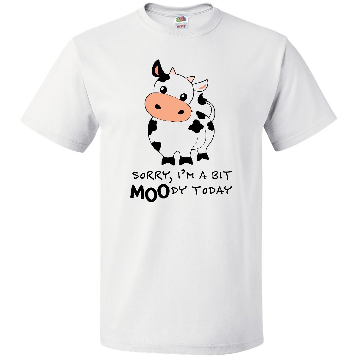 Inktastic Sorry, I&rsquo;m A Bit MOOdy Today Cute Cow Pun T-Shirt Animals Fun Kids