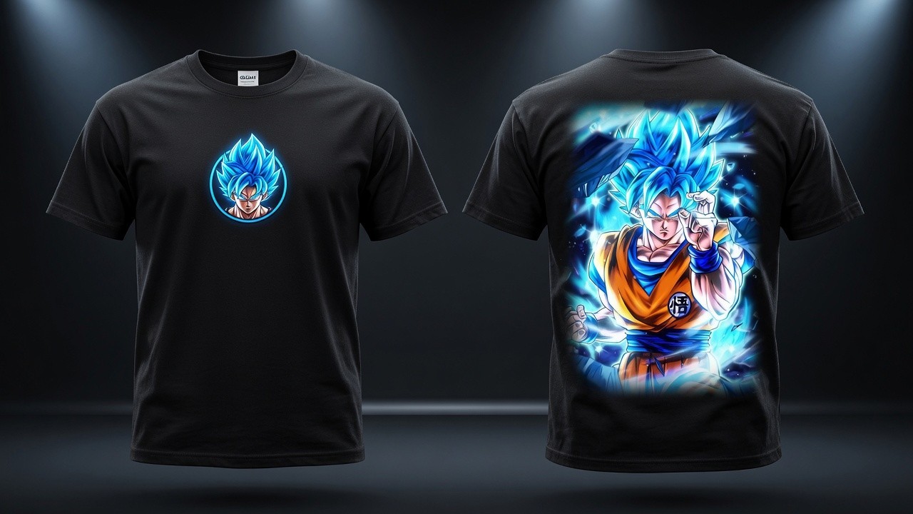 Super Saiyan Blue Goku Black Gildan T-Shirt Dragon Ball Anime Tee
