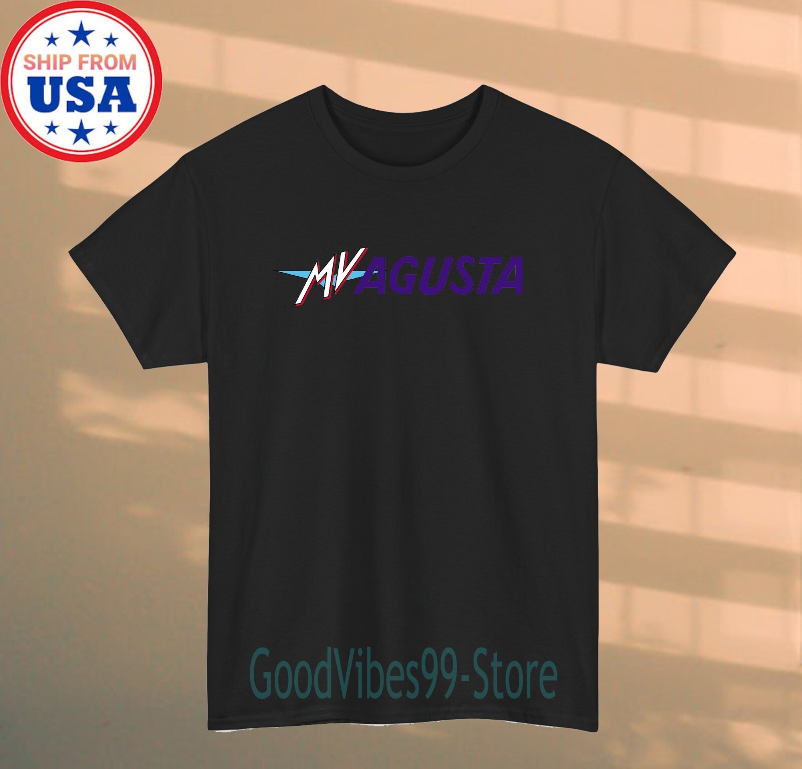 MV Augusta Motorcycles Men&rsquo;s Black T-shirt Size S-5XL