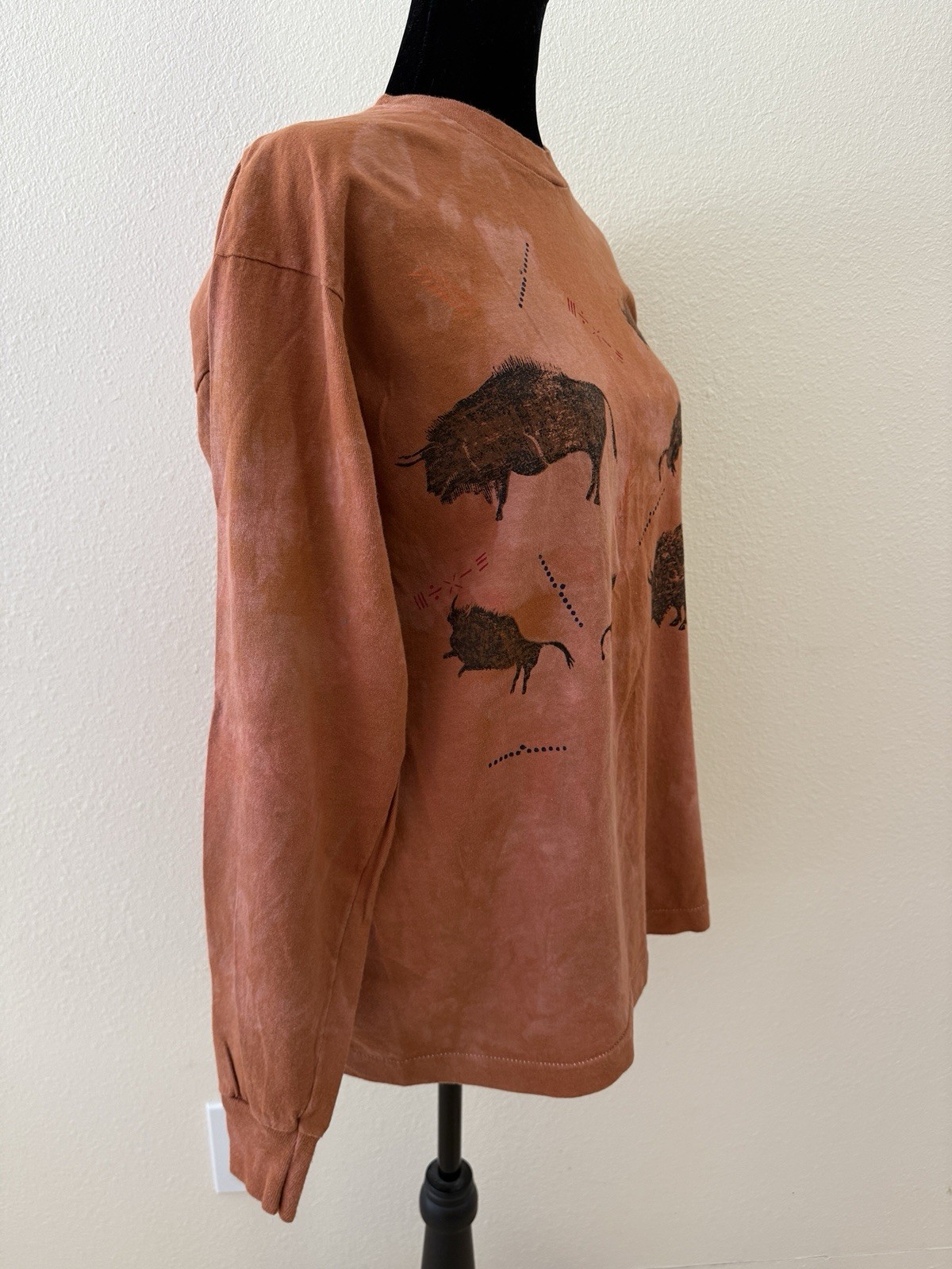 Vintage Andrea Bragg Designs Long Sleeve Shirt Sz L Buffalo 100% Cotton New