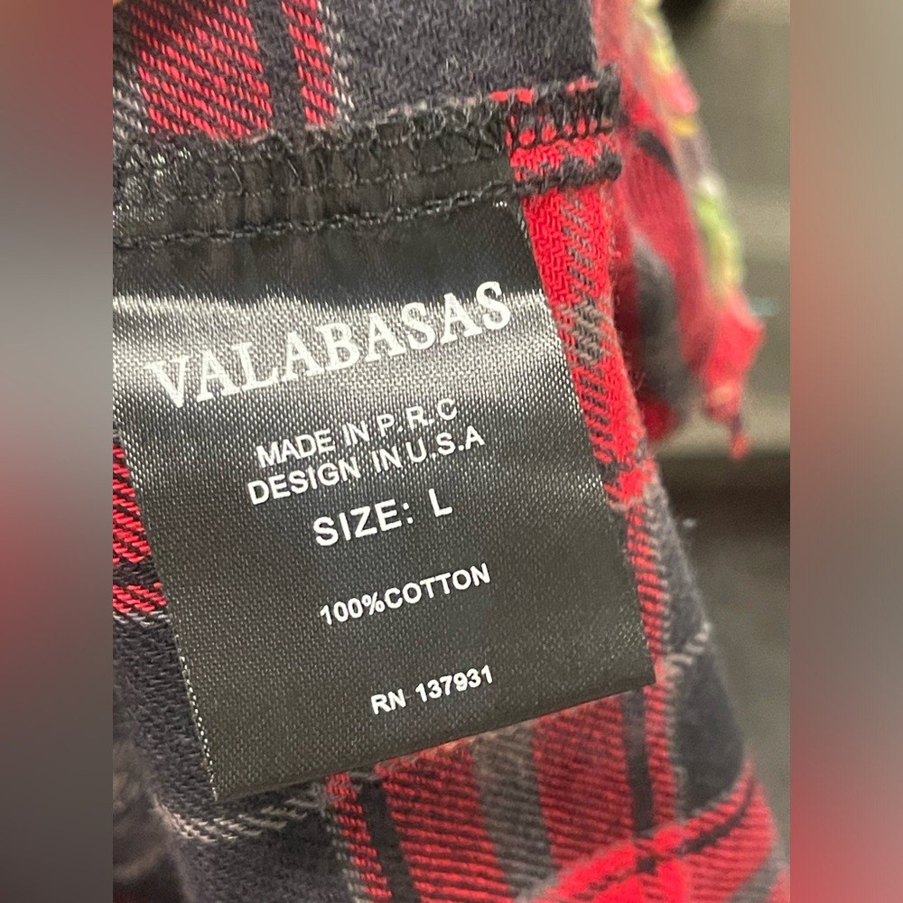 Valabasas v bleached patchwork men flannel shirt Sz L
