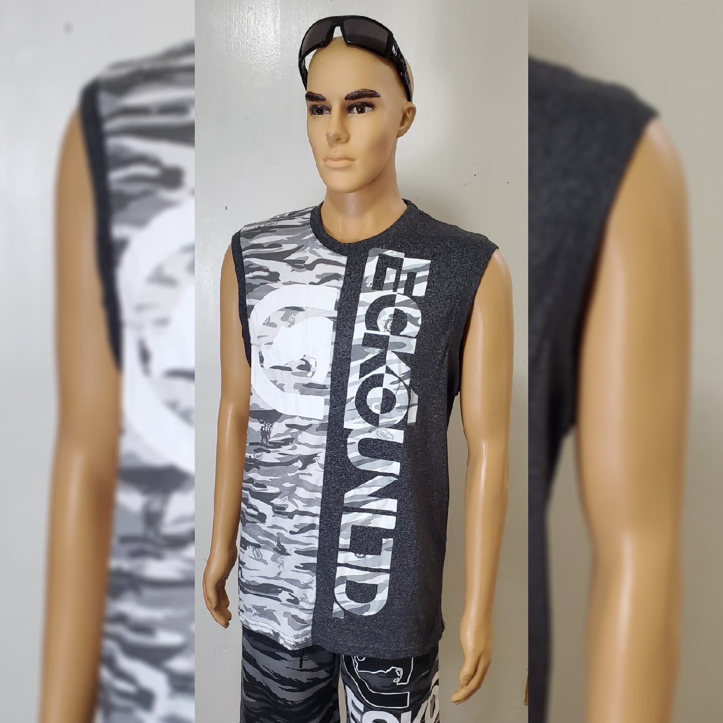 ECKO UNLTD TANK TOP MEN&rsquo;S REGULAR FIT SLEEVELESS CREW NECK SIZE M BLACK MARLED