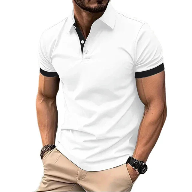 Men&rsquo;s Color Polo Shirt Slim Fit Casual Gym Tshirt Fashion Tee English Style Gift