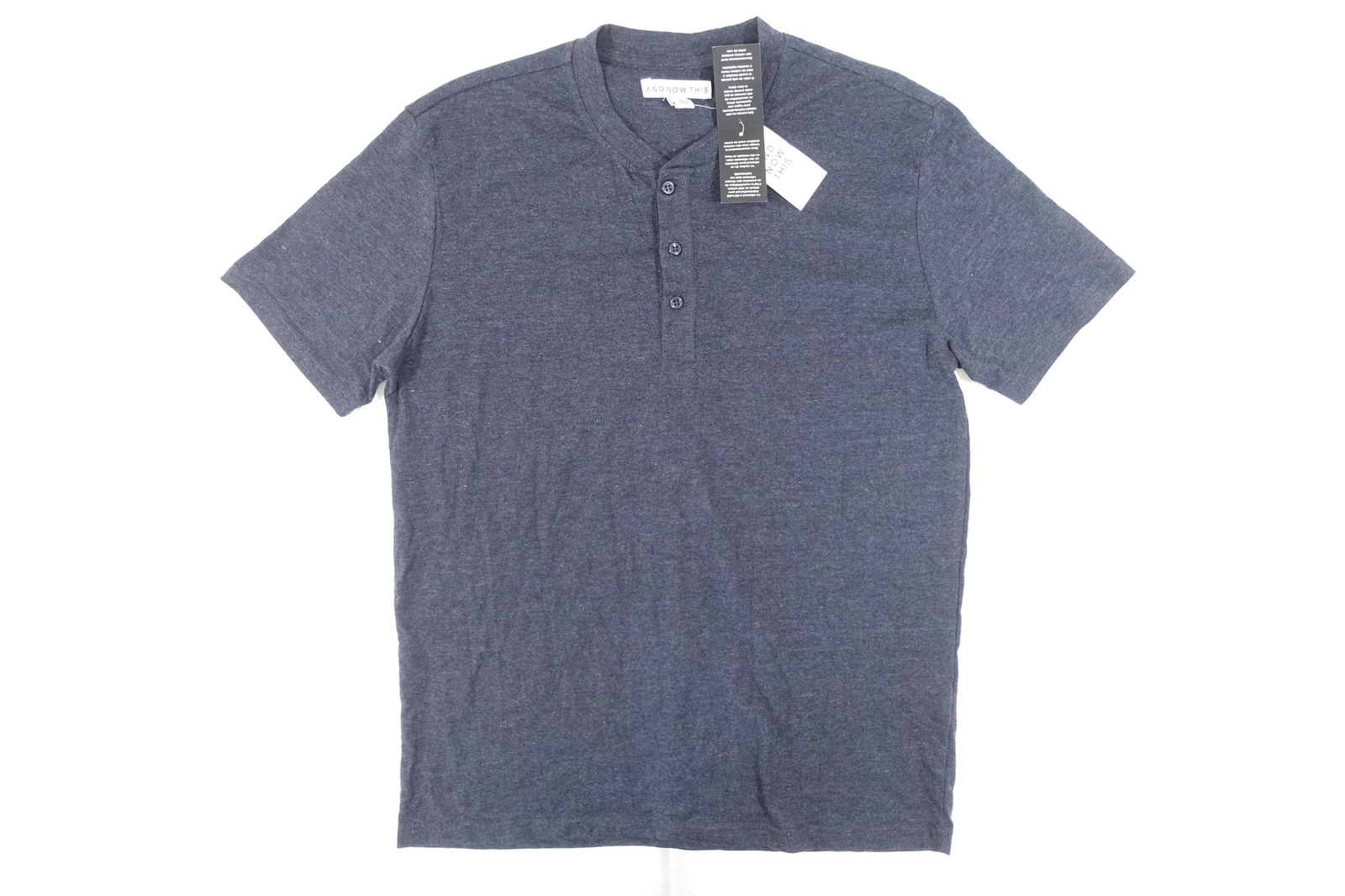 AND NOW THIS NAVY BLUE MEDIUM HENLEY TSHIRT MENS NWT NEW