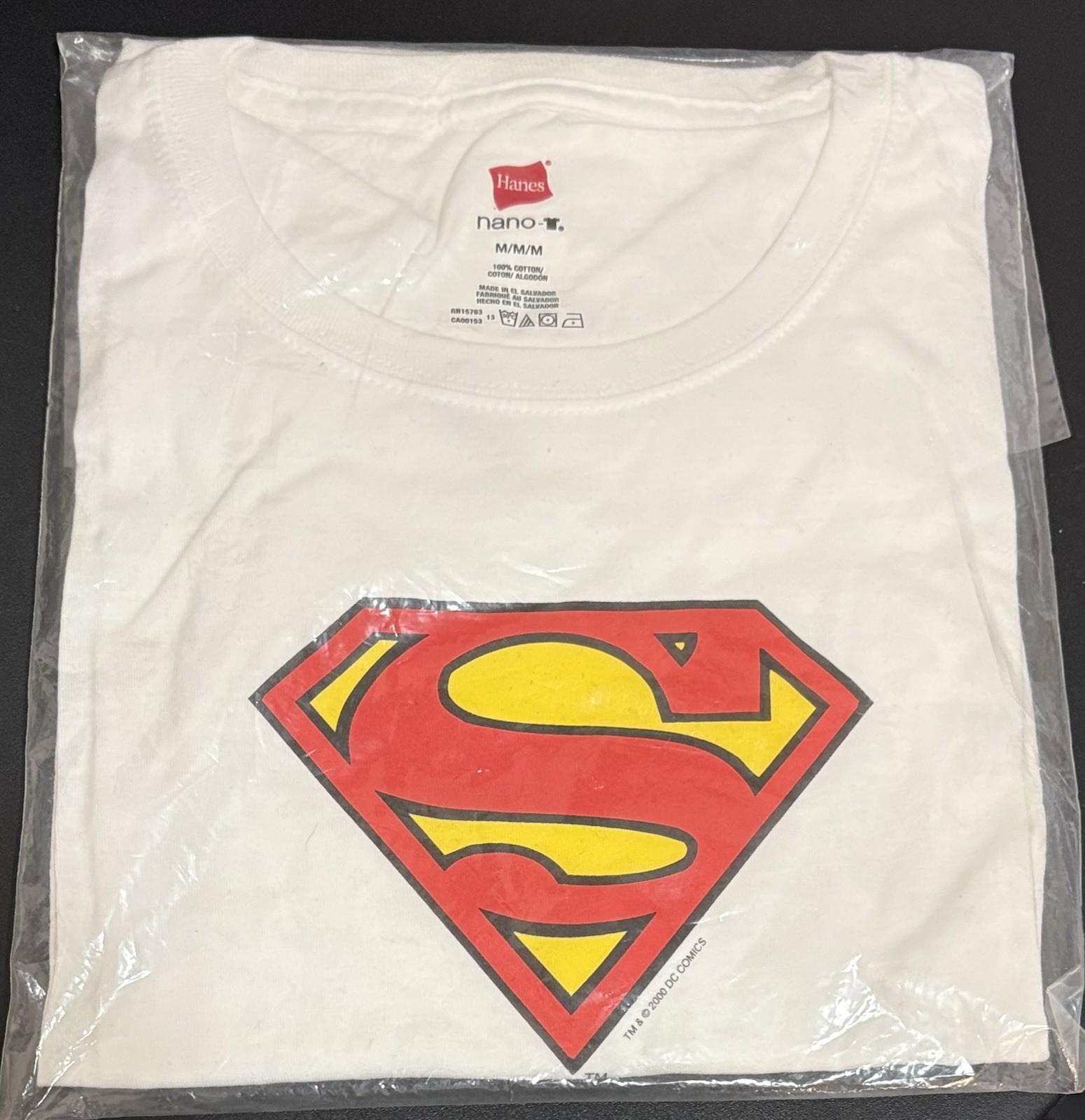 Hanes DC Comics Superman Logo Graphitti Designs Graphic T-Shirt From 2000 Sealed