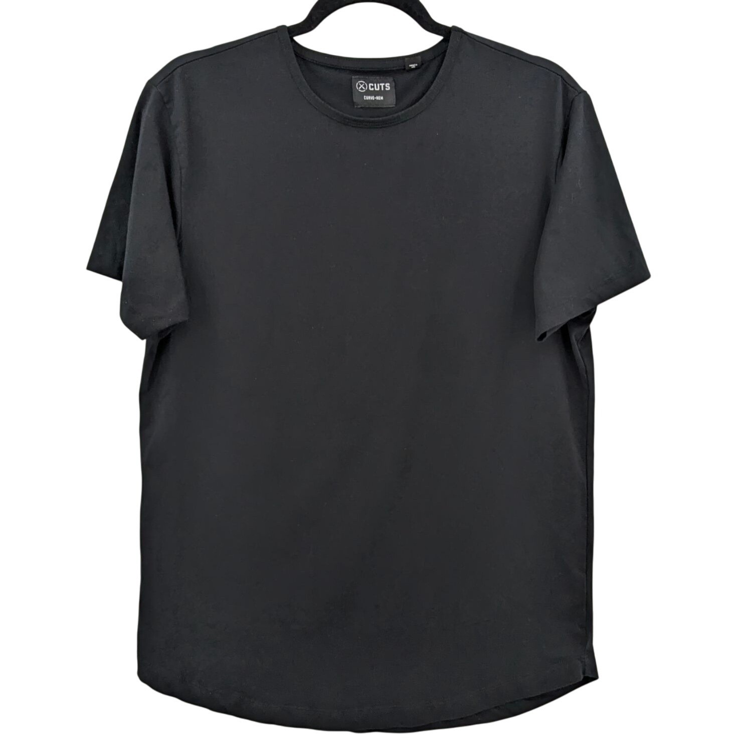 Cuts Black Hem T Shirt Minimalist Streetwear Athleisure Basic Essential Large