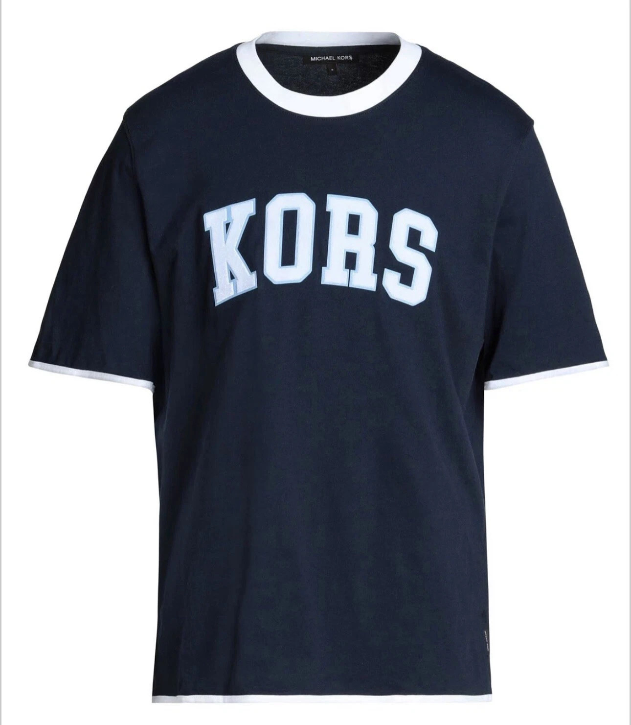 Size M Michael Kors Mens T-Shirt Varsity Warm up Oversized Fit Chenille Logo NEW