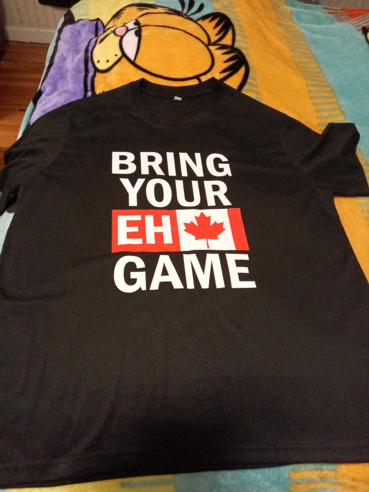 🇨🇦 Canadian Flag Funny Sports Themed Black T-Shirt Size XL « Bring Your EH Game