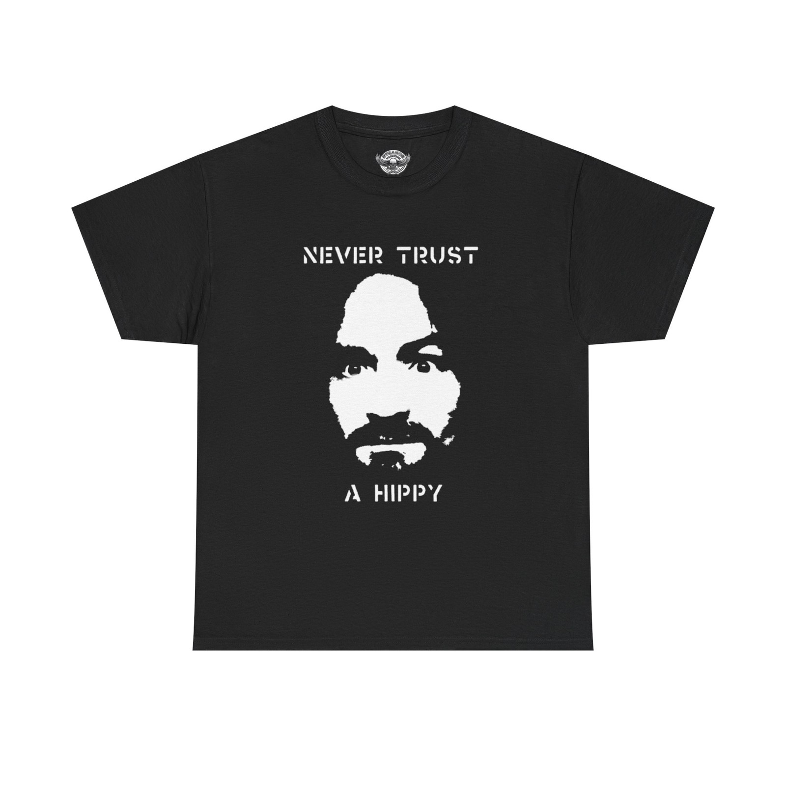 Manson Never Trust A Hippy Graphic Tee Shirt,