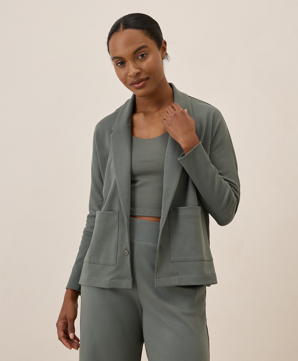 Pact Women&rsquo;s Airplane Relaxed Blazer 2X-Large Castor Green Top Outerwear