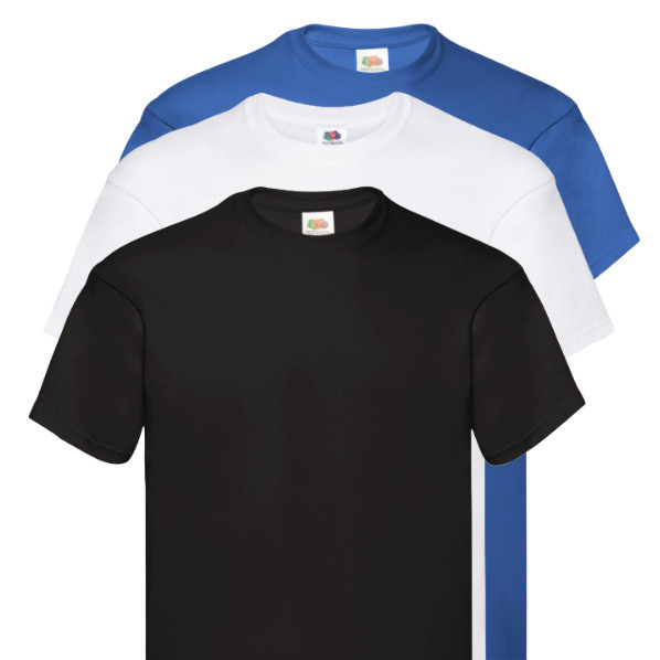 mens fruit of the loom t shirts 5 3 Pack Unisex Plain Cotton Bulk T-Shirt Mixed