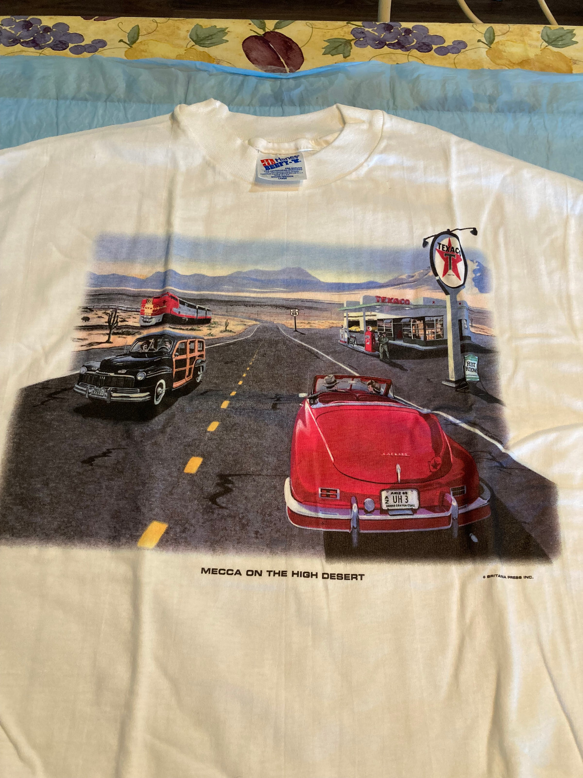 NIB Vintage 90&rsquo;s « Mecca On The High Desert » Texaco Graphic T Shirt White XXL