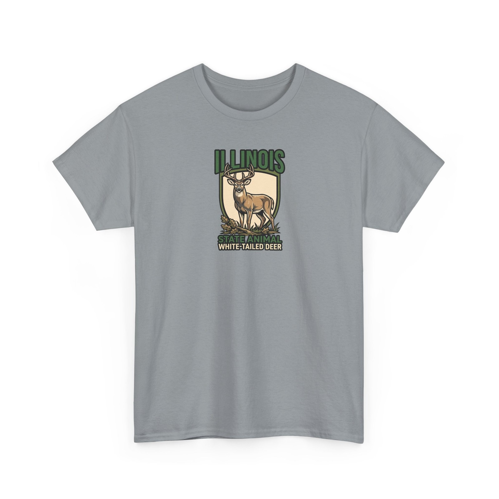 Illinois White-Tailed Deer Shield Tee | Midwest Wildlife Gift