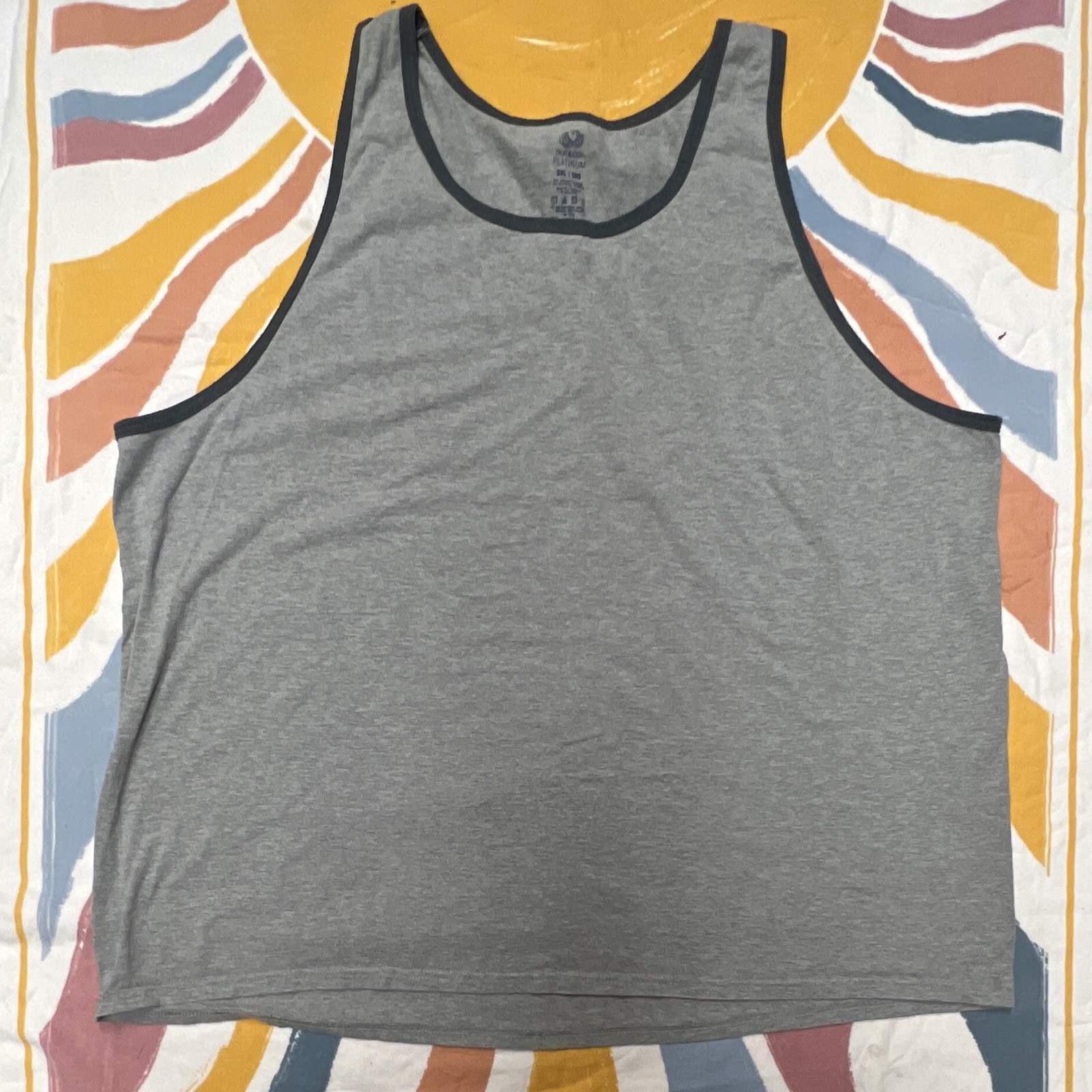 Fruit of the Loom Platinum Men&rsquo;s Gray 3XL Jersey Cotton/Poly Scoop Neck Tank