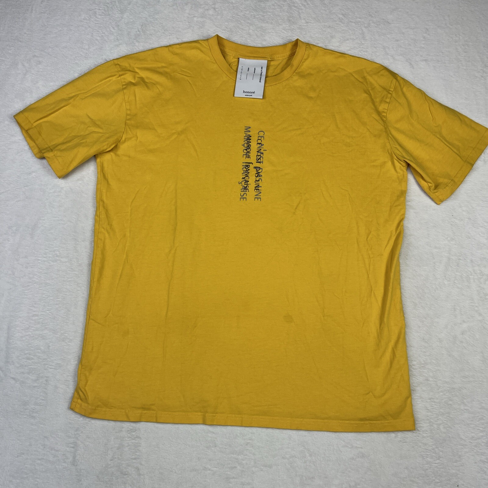 Honoré Wicker Park Men&rsquo;s 2XL Not a French Brand Designer T Shirt Yellow