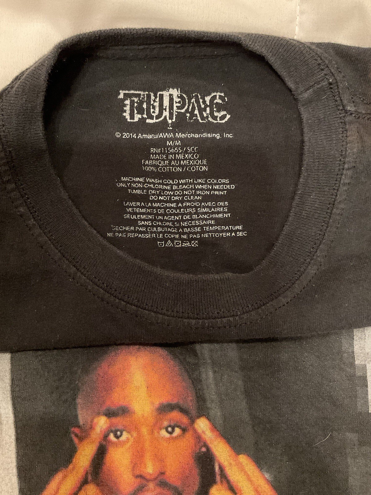 Tupac Shakur AWA Merchandising Graphic T-Shirt Size Medium
