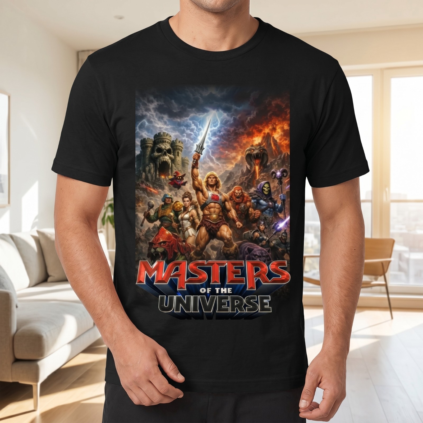 He-Man Masters Of The Universe Shirt Skeletor Castle Grayskull Retro Movie Tee