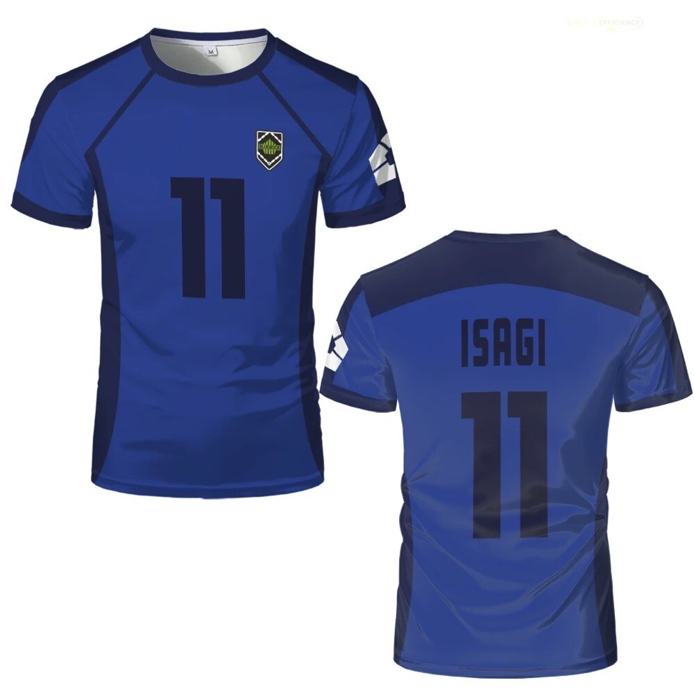 Blue Lock Anime Japanese Isagi Yoichi Football Jersey T-shirt