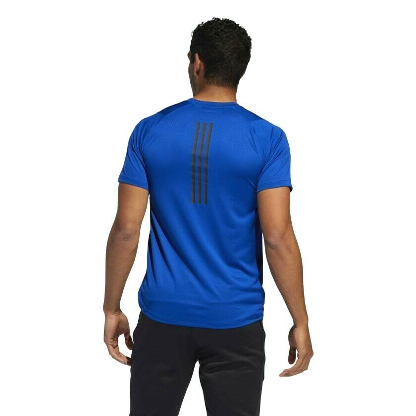 Adidas Men Training Freelift Sport Fitted 3-Stripes Tee. Colour Collegiate Royal