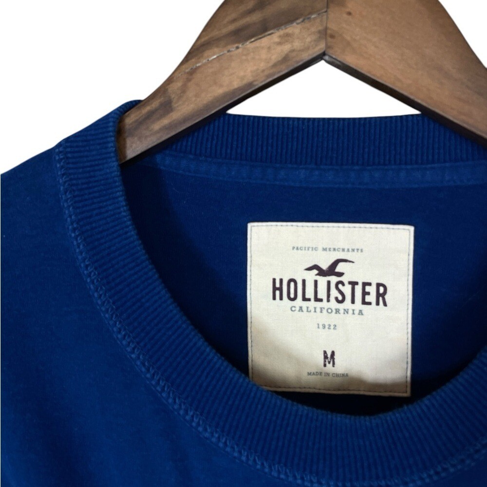 Hollister | Long Sleeve Y2K basic Tee Embroidered Bird Logo 00&rsquo;s Vibrant Blue
