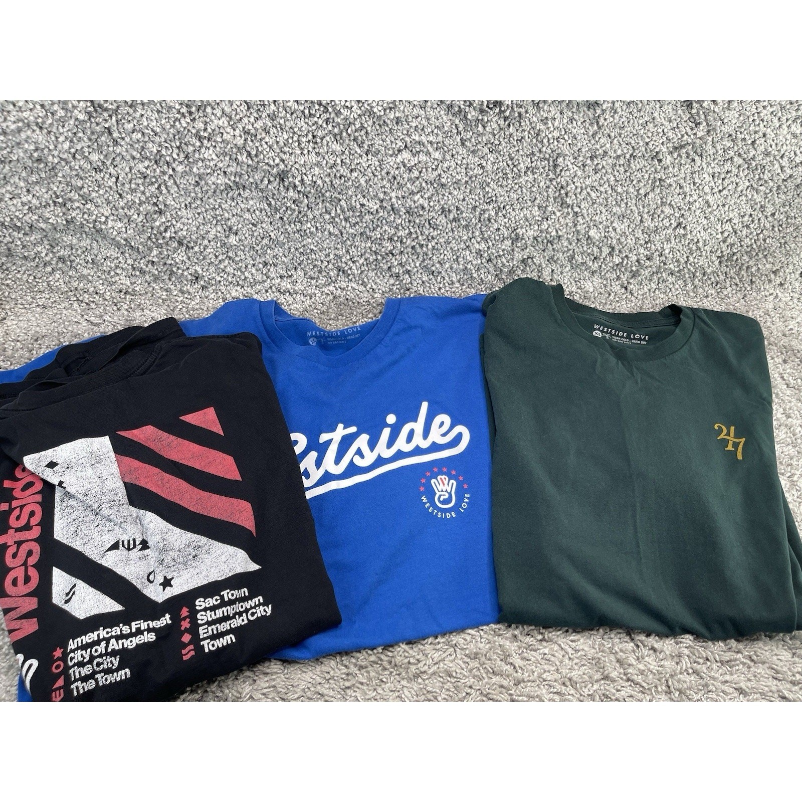 Westside Love Men’s T Shirts Bundle Set Of 3 Multicolor Soft Light Size XLarge