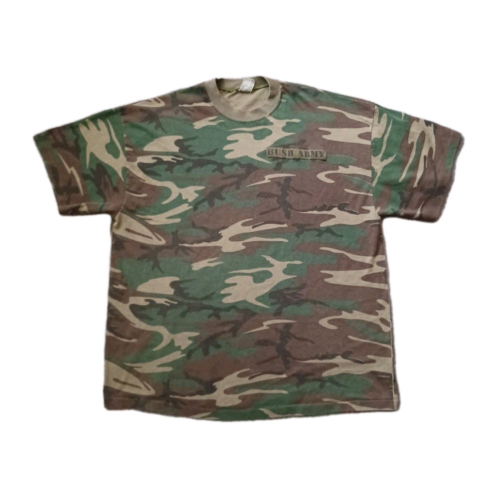Vintage BUSH Army Band T-Shirt Mens XL Camo Single Stitch Grunge 90s Y2K