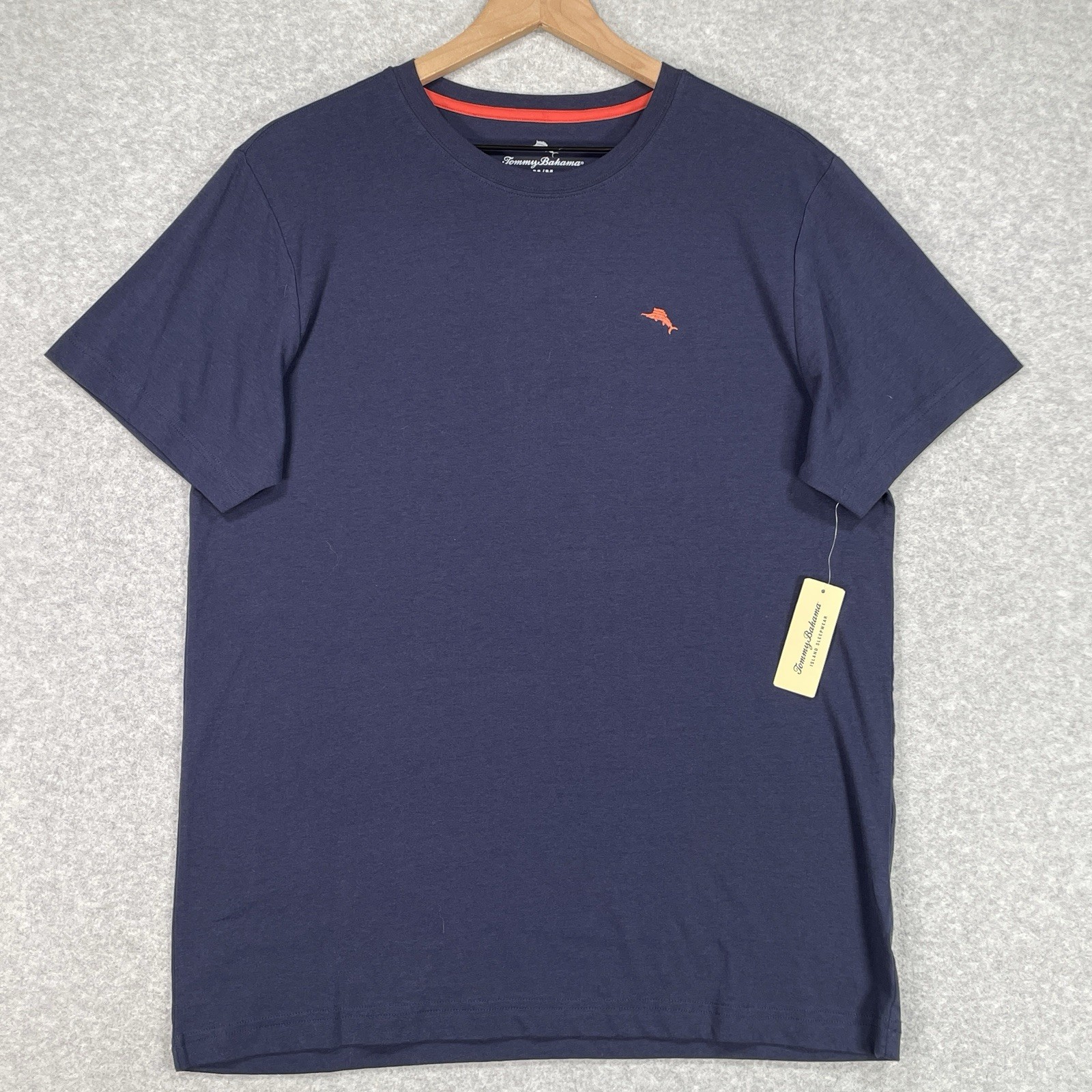 Tommy Bahama Shirt Mens M Blue Stretch Lightweight Beach Crew Neck