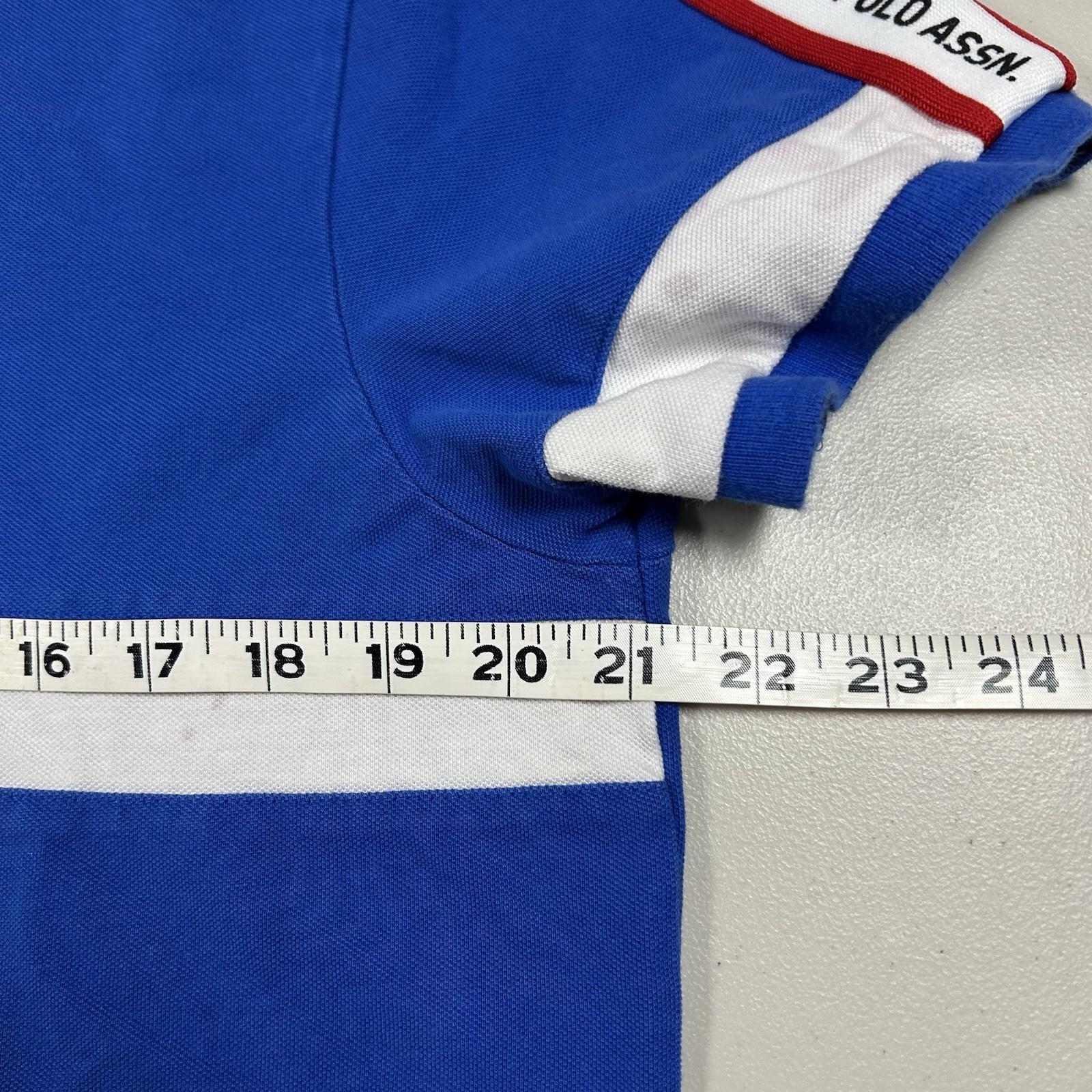 y2k US Polo Assn. USPA Blue Polo Shirt Men&rsquo;s Size L Preppy Streetwear Big Pony