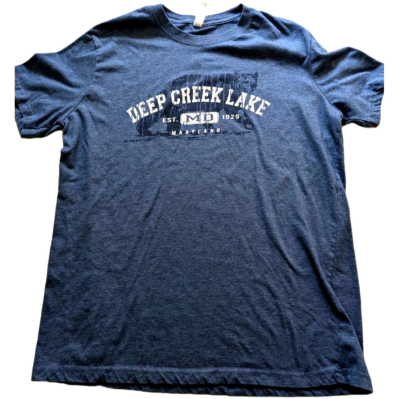 Deep Creek Lake Maryland MD Teemax Blue Short Sleeve T- Shirt Mens Large L