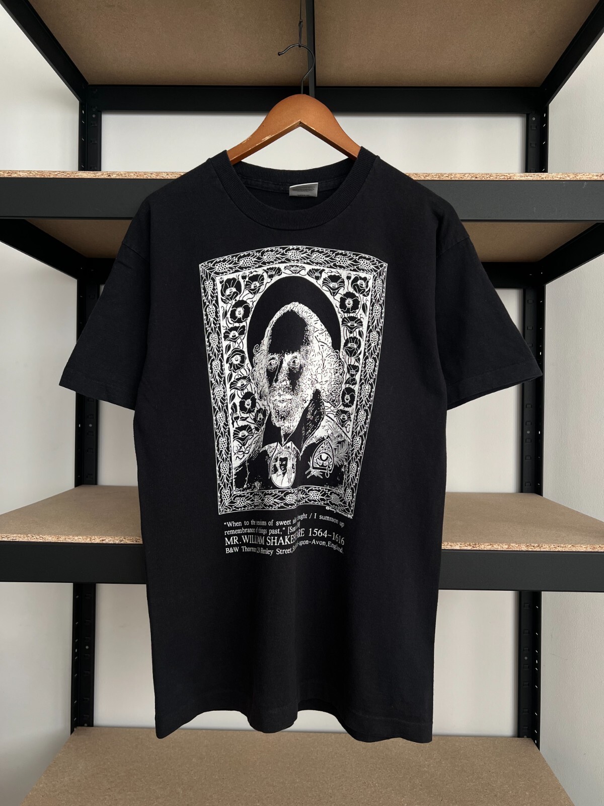 Vintage 90s William Shakespeare English Poet Playwright Black T-shirt