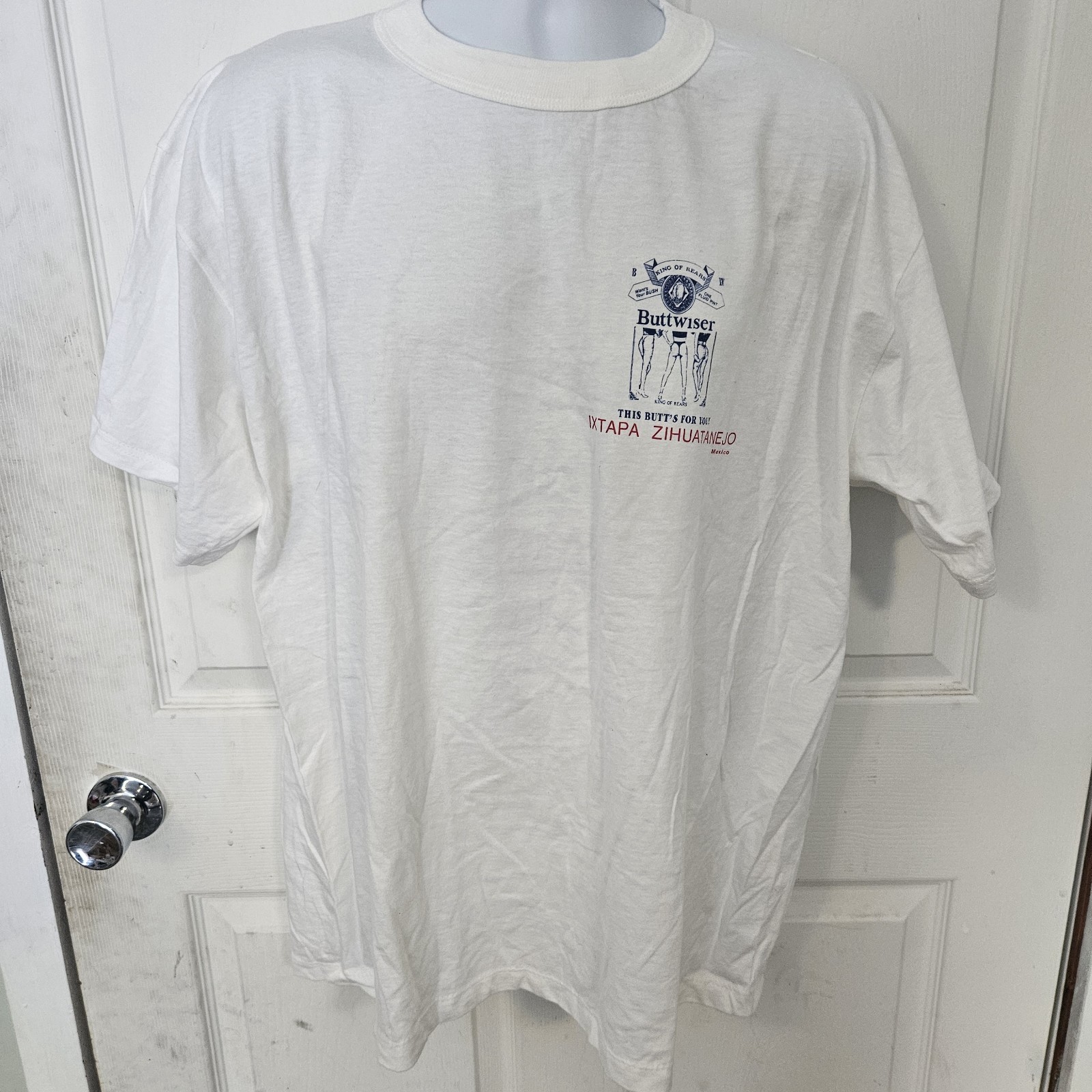 Buttwiser King of Rears Budweiser Graphic Shirt Mens XL Ixtapa Zihuatanejo