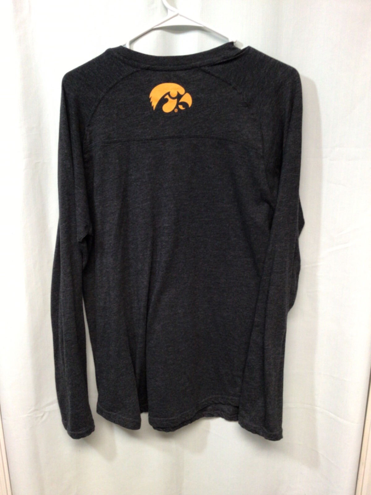 Iowa Hawkeyes Gray Large Long Sleeve Cotton Blend T Shirt