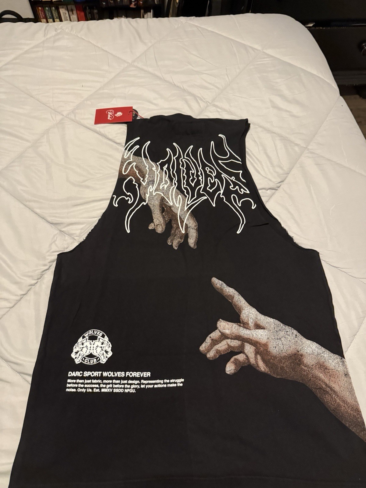 Wolves Creator V2 Tommy Muscle Tee Men&rsquo;s M Black/White Sleeveless Graphic