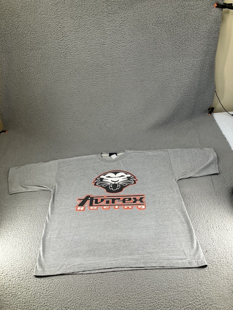 Vintage Avirex Shirt Mens 2XL Gray Y2K Cyber Streetwear Hip Hop Skater Racing