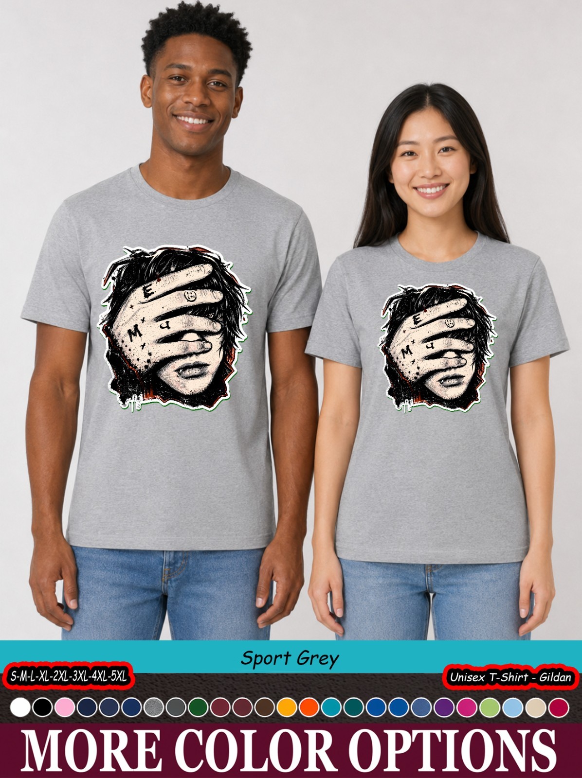 Alternative Grunge Face Covered Eyes Shirt, Emo Goth Graphic Tee