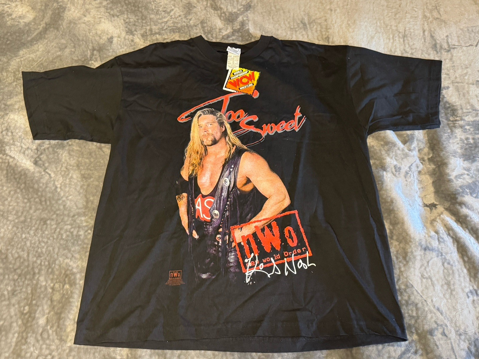 Vintage WCW Kevin Nash Shirt Mens 2XL Black Wrestling NWO Too Sweet 90s NWT